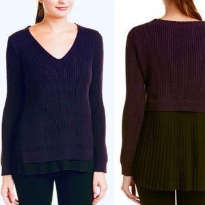 NWT French Connection Sweater | Sz S | Taurus Knits, Utility Blue & Black